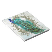 孔雀の美しいターコイズヴィンテージの汚れた鳥 ノートパッド (アングル)