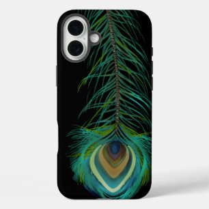 孔雀の羽あなたが選択した背景色 iPhone 16 PLUSケース