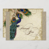 孔雀の羽おフォーマル礼Taupe ノートカード (正面/裏面)
