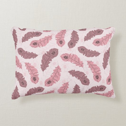 孔雀の羽が付いているパターン アクセントクッション (正面)