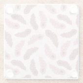 孔雀の羽が付いているパターン ガラスコースター (裏面)