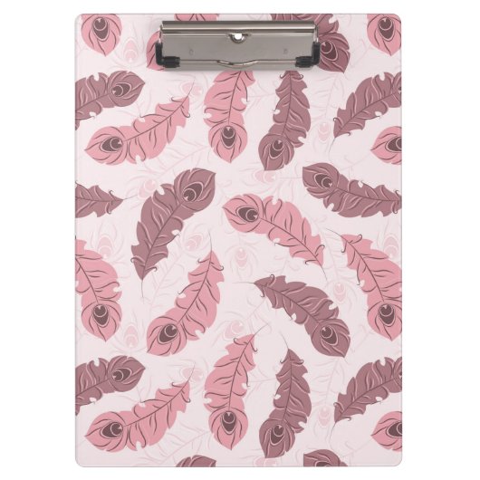 孔雀の羽が付いているパターン クリップボード (正面)