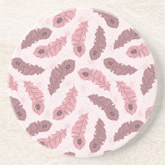 孔雀の羽が付いているパターン コースター (正面)