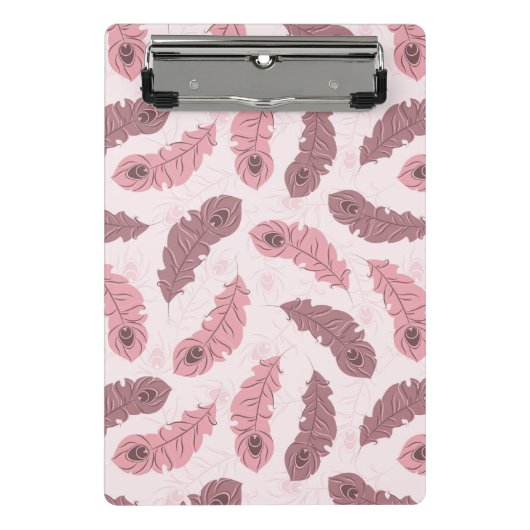 孔雀の羽が付いているパターン ミニクリップボード (正面)