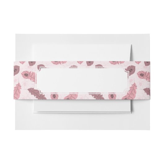 孔雀の羽が付いているパターン 招待状ベリーバンド (正面例)