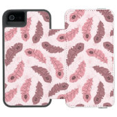 孔雀の羽が付いているパターン INCIPIO iPhoneウォレットケース (フォリオ Open)