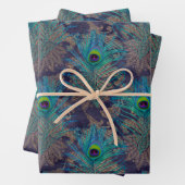 孔雀の羽が紫 ラッピングペーパーシート (インサイチュ)