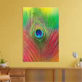 孔雀の羽が閉まる キャンバスプリント (インサイチュ (リビング))
