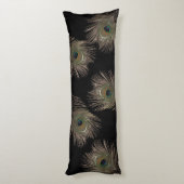 孔雀の羽が黒 ボディピロー (裏面 (縦))