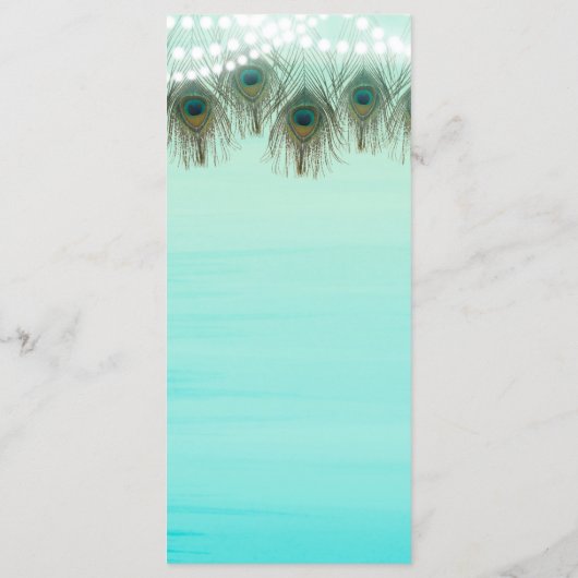 孔雀の羽とストリングライトの素朴パーティー メニュー (裏面)