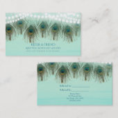 孔雀の羽とライト素朴は友人を参照 紹介カード (正面/裏面)