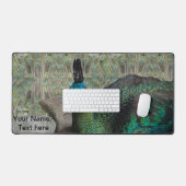 孔雀の羽と孔雀の顔Cust.デスクマット デスクマット (キーボード&マウス)