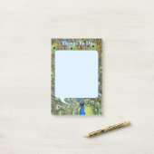 孔雀の羽と書きのこと ポストイット (デスク上)