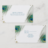 孔雀の羽と金ゴールドボーホグラーム友人を参照 紹介カード (正面/裏面)