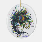 孔雀の羽のオーナメント セラミックオーナメント (左)