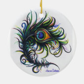 孔雀の羽のオーナメント セラミックオーナメント (裏面)