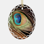 孔雀の羽のオーナメント セラミックオーナメント (右)