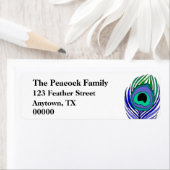 孔雀の羽のカスタマイズ可能な住所 シール (インサイチュ)