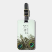 孔雀の羽のカスタマイズ可能な荷物のラベル ラゲッジタグ (正面縦)