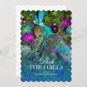 孔雀の羽のクリスマスの装飾 (正面/裏面)