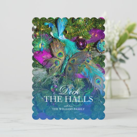 孔雀の羽のクリスマスの装飾 (スタンド正面)