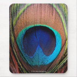 孔雀の羽のクローズアップの目 マウスパッド