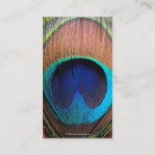 孔雀の羽のクローズアップの目 名刺 (裏面)