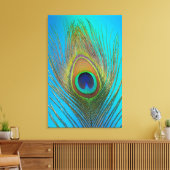 孔雀の羽のクローズアップ キャンバスプリント (インサイチュ (リビング))