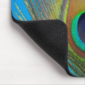 孔雀の羽のクローズアップ マウスパッド (コーナー)