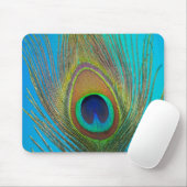 孔雀の羽のクローズアップ マウスパッド (マウス)