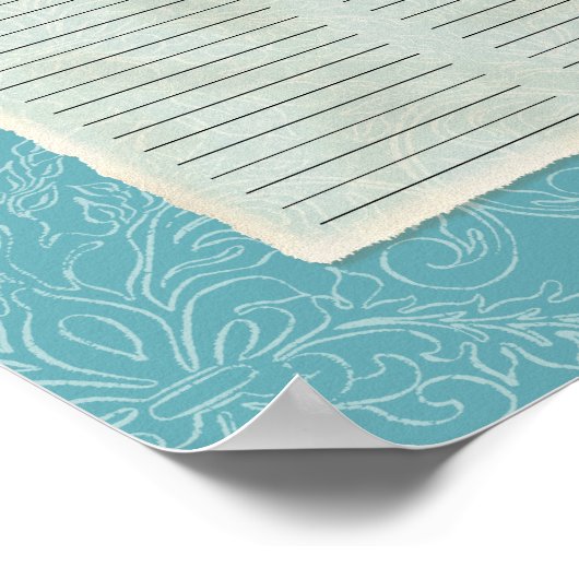 孔雀の羽のゲストブック署名ポスター ポスター (角)