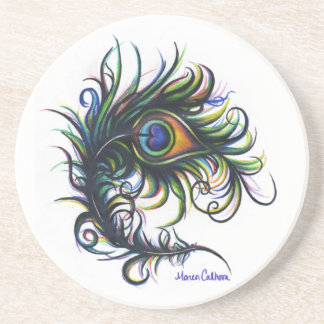 孔雀の羽のコースター コースター