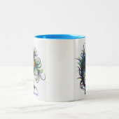 孔雀の羽のコーヒー・マグ ツートーンマグカップ (中央)