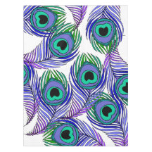 孔雀の羽のテーブルクロス、巨大な孔雀の羽