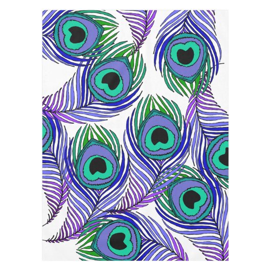 孔雀の羽のテーブルクロス、巨大な孔雀の羽 テーブルクロス (正面)