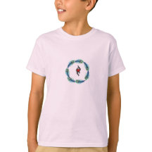 孔雀の羽のハート モダン グラフィックTシャツ |