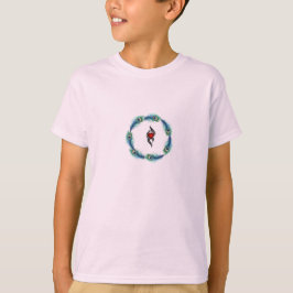 孔雀の羽のハート モダン グラフィックTシャツ | Tシャツ