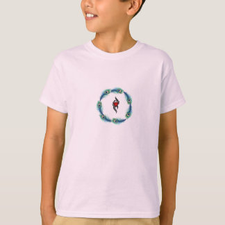 孔雀の羽のハート モダン グラフィックTシャツ | Tシャツ