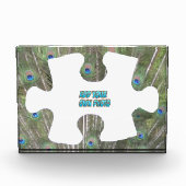 孔雀の羽のパズルピースCust.フォトブロック フォトブロック (正面)