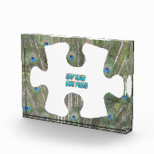 孔雀の羽のパズルピースCust.フォトブロック フォトブロック (右)