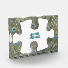 孔雀の羽のパズルピースCust.フォトブロック フォトブロック