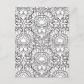 孔雀の羽のパターンのドードル ポストカード (正面)