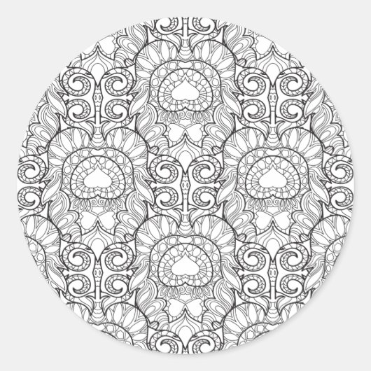 孔雀の羽のパターンのドードル ラウンドシール (正面)