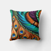 孔雀の羽のパターン クッション (裏面)