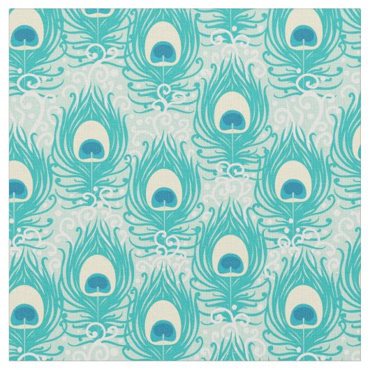 孔雀の羽のパターン ファブリック (クローズアップ)