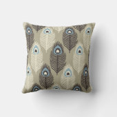 孔雀の羽のパターン、ヴィンテージスタイル。 クッション (裏面)
