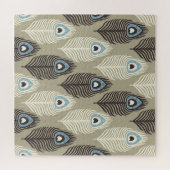 孔雀の羽のパターン、ヴィンテージスタイル。 ジグソーパズル (横)