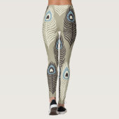 孔雀の羽のパターン、ヴィンテージスタイル。 レギンス (裏面)