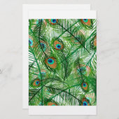 孔雀の羽のパターン 便箋 (正面/裏面)