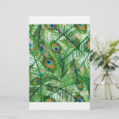 孔雀の羽のパターン 便箋 (スタンド正面)